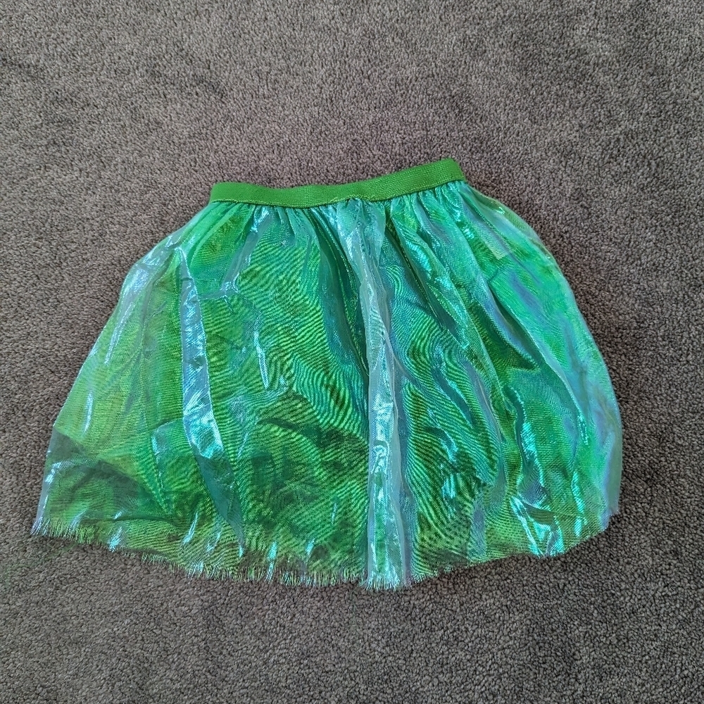 Green Tutu Skirt Girls Waist 8.5" Sheer See Through